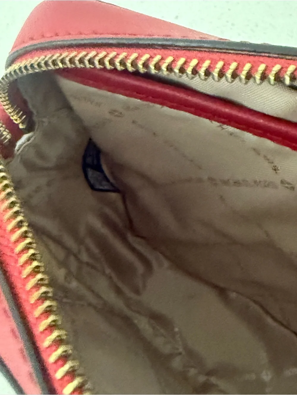 Michael Kors Red Sandrine Safffiano Leather Crossbody with Gold Studs